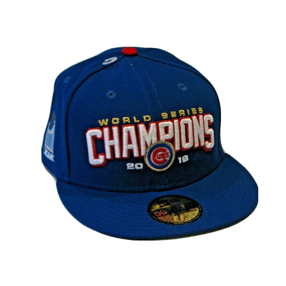 Chicago Cubs Baseball Cap New Era Hat 7 5/8 World Series Champs 59 Fifty